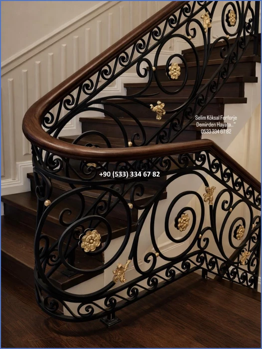 MERDİVEN KORKULUKLARI- MERDİVEN KORKULUK TASARIMI- FERFORJE MERDİVEN KORKULUK MODELLERİ dek8390