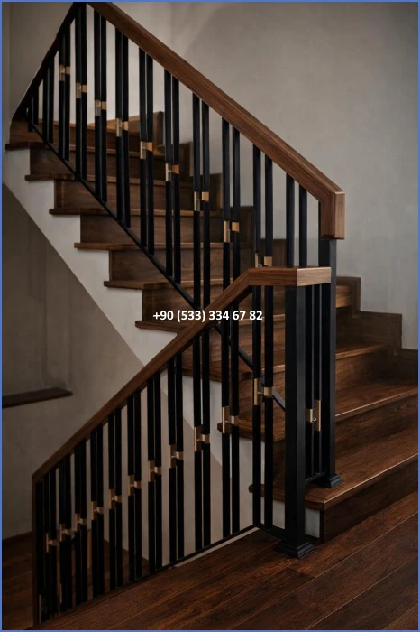 MERDİVEN KORKULUKLARI- MERDİVEN KORKULUK TASARIMI- FERFORJE MERDİVEN KORKULUK MODELLERİ dek8407