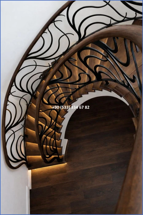 MERDİVEN KORKULUKLARI- MERDİVEN KORKULUK TASARIMI- FERFORJE MERDİVEN KORKULUK MODELLERİ dek8419