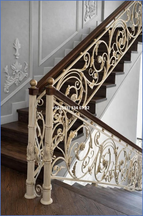 MERDİVEN KORKULUKLARI- MERDİVEN KORKULUK TASARIMI- FERFORJE MERDİVEN KORKULUK MODELLERİ dek8431