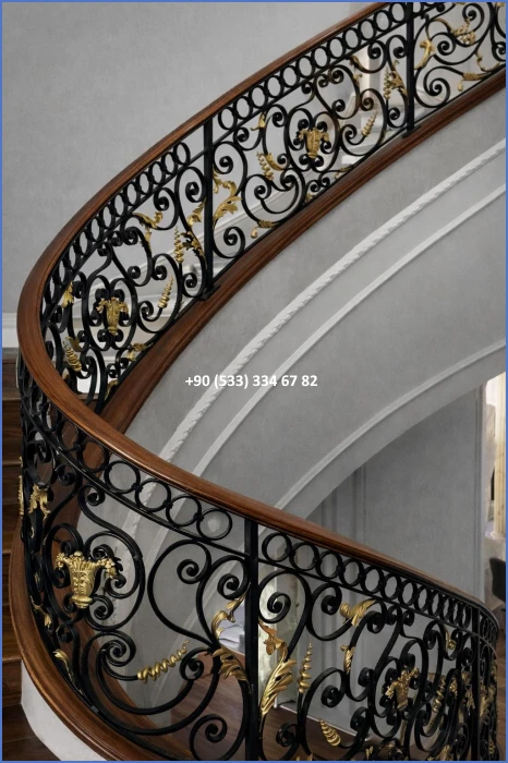 MERDİVEN KORKULUKLARI- MERDİVEN KORKULUK TASARIMI- FERFORJE MERDİVEN KORKULUK MODELLERİ dek8387