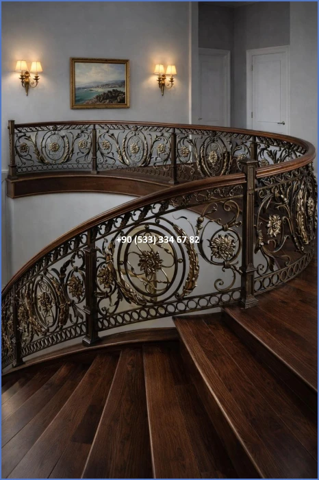 MERDİVEN KORKULUKLARI- MERDİVEN KORKULUK TASARIMI- FERFORJE MERDİVEN KORKULUK MODELLERİ dek8397